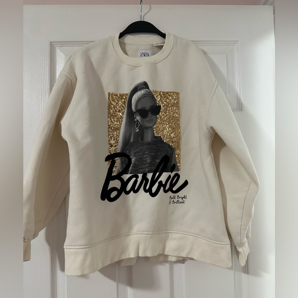 Zara Cream Barbie Graphic Sweatshirt - Kids 13-14